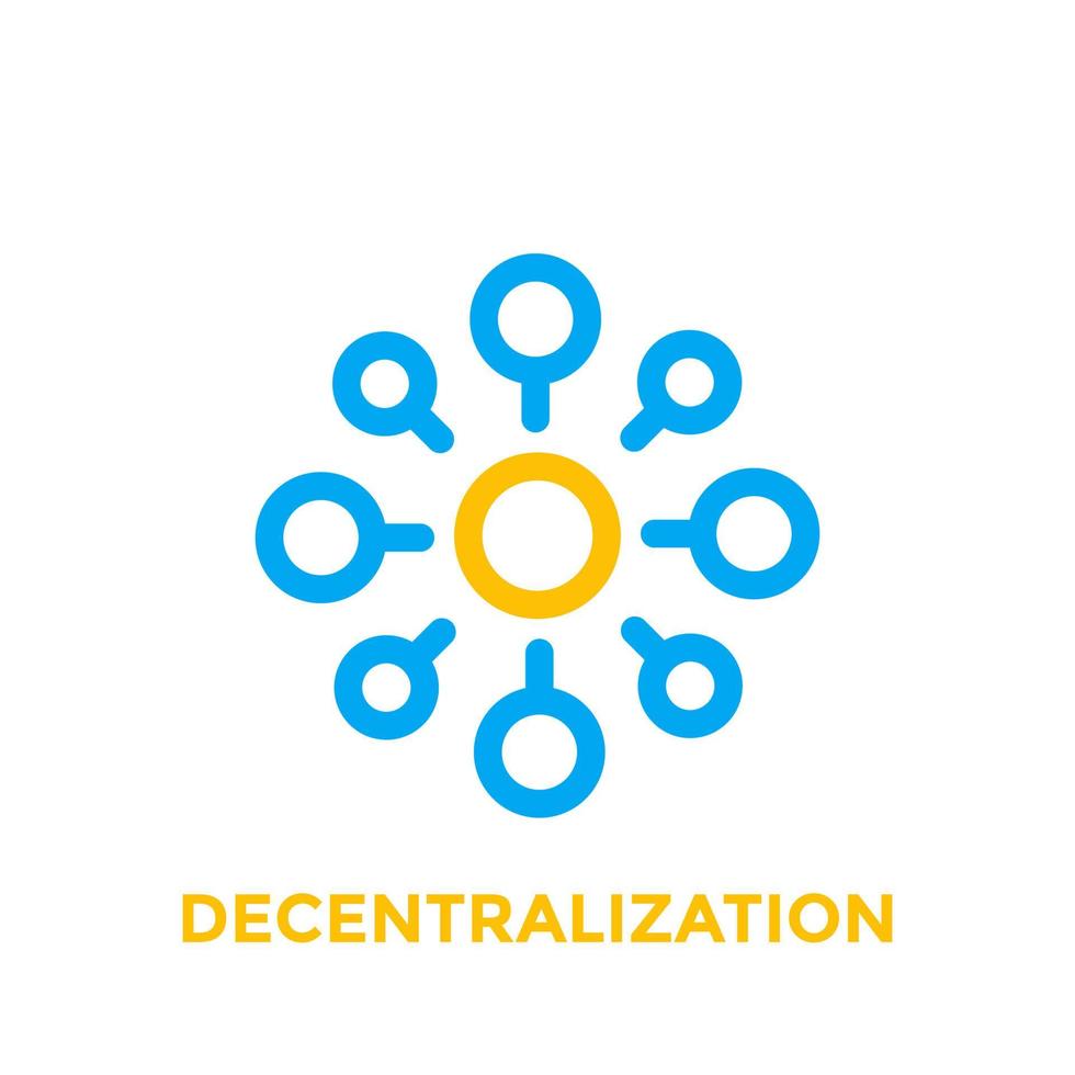 decentralisatie vector pictogram op wit