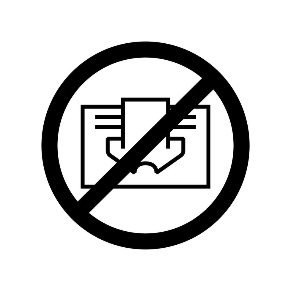 Doen niet Hoes teken verbod symbool afbeelding. zwart en wit vector icoon