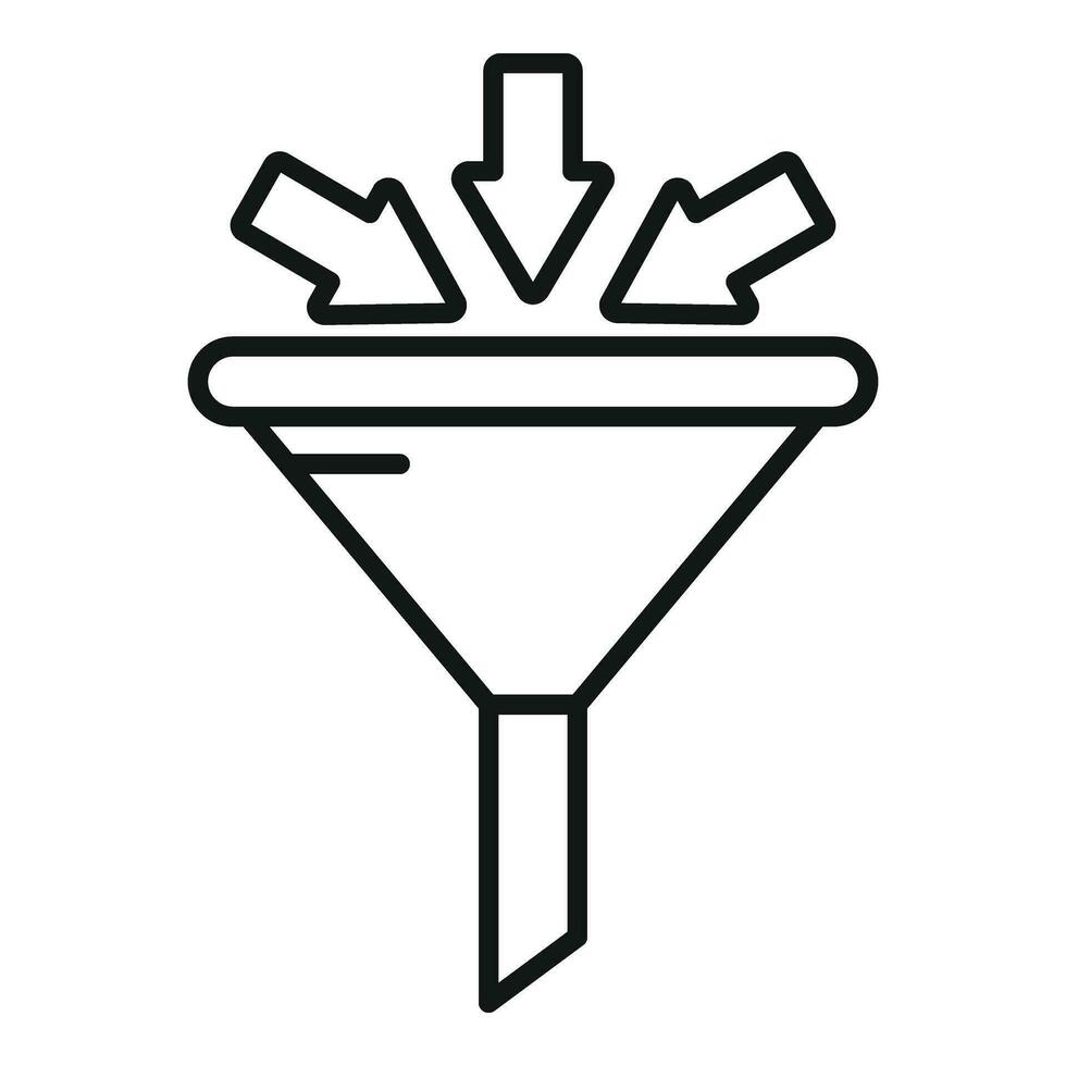financiën trechter icoon schets vector. team ontluikend diagram vector