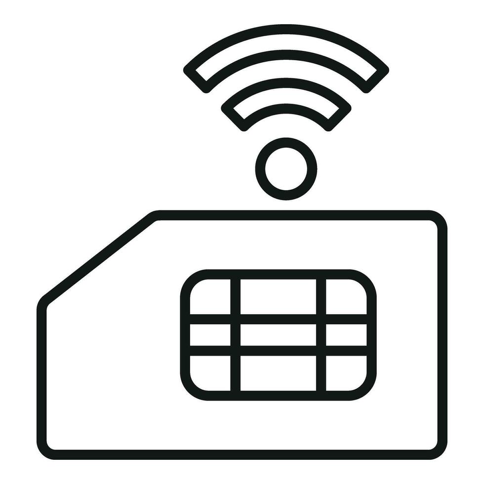 sim kaart internet icoon schets vector. router opslagruimte vector