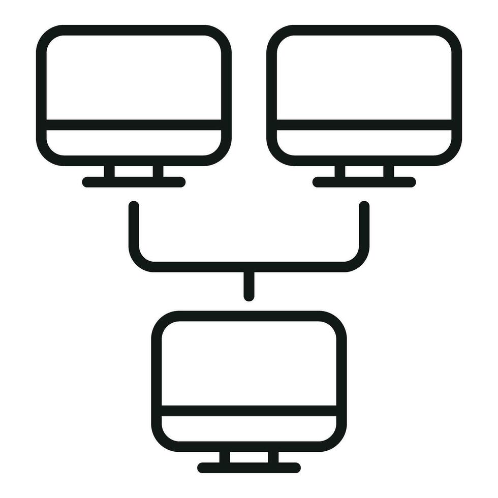 internet computer netwerk icoon schets vector. lokaal gegevens wolk vector