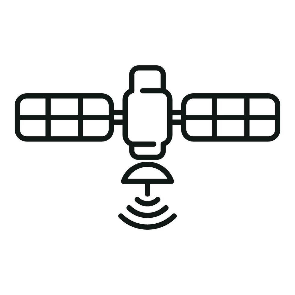 satelliet weg sensor icoon schets vector. veiligheid systeem vector