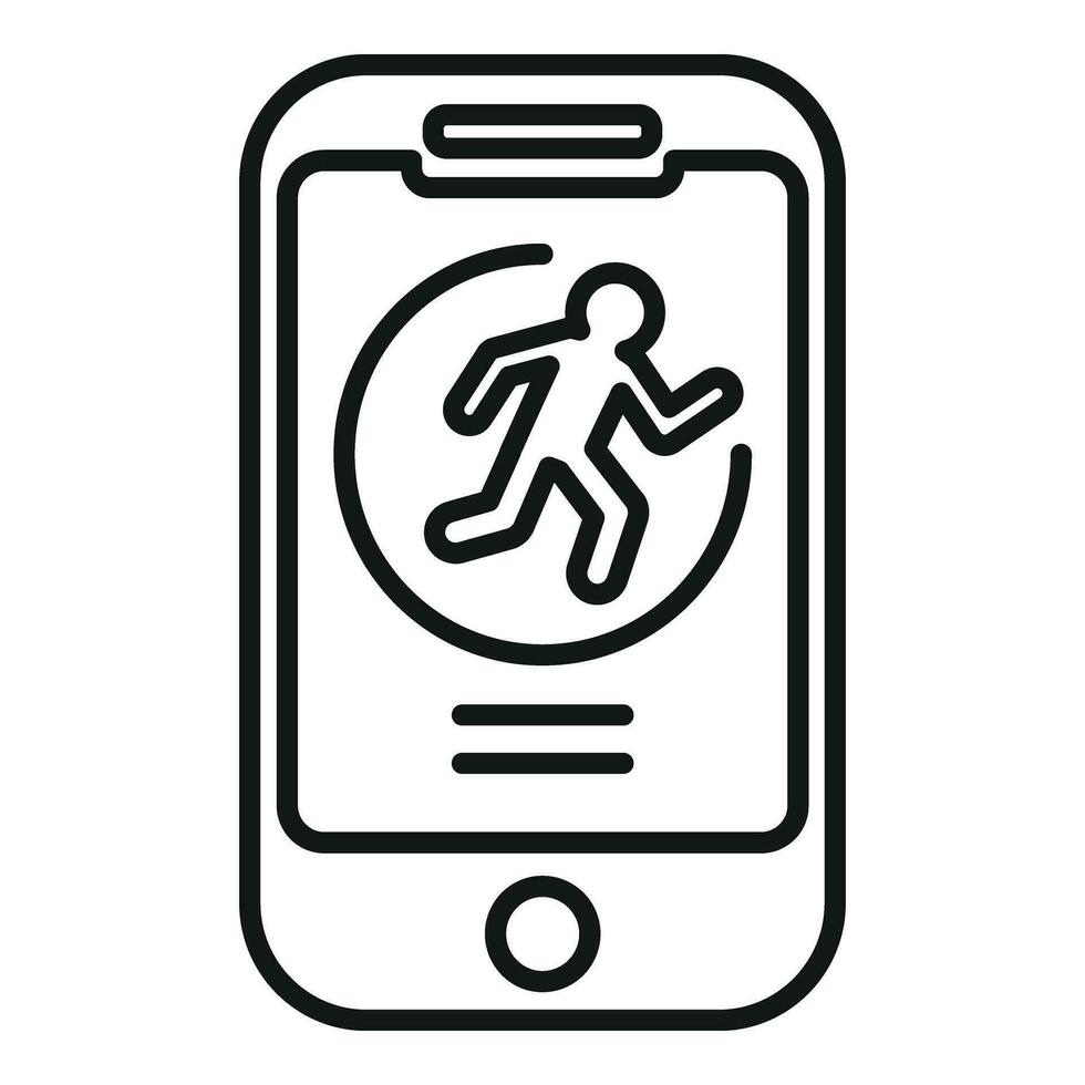 loper app sport icoon schets vector. voeten straat app vector