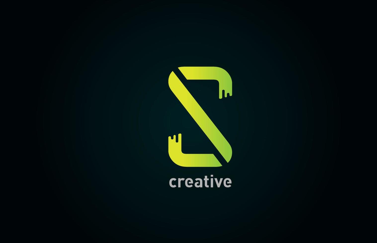 creatieve s groene letter alfabet logo pictogram ontwerp voor bedrijf en bedrijf vector