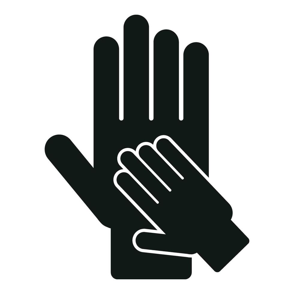 zorg hand- ondersteuning icoon gemakkelijk vector. eenheid schild vector