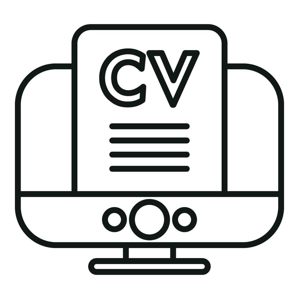 online CV baan icoon schets vector. boos zoeken vector