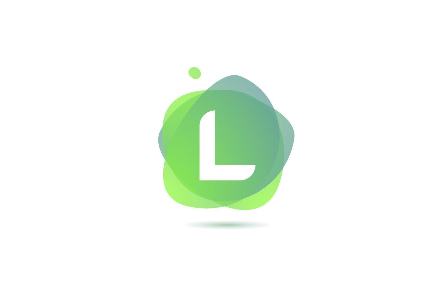 l alfabet letter logo voor bedrijf en bedrijf met verloop ontwerp. pastelkleursjabloon voor huisstijl in groen en wit vector