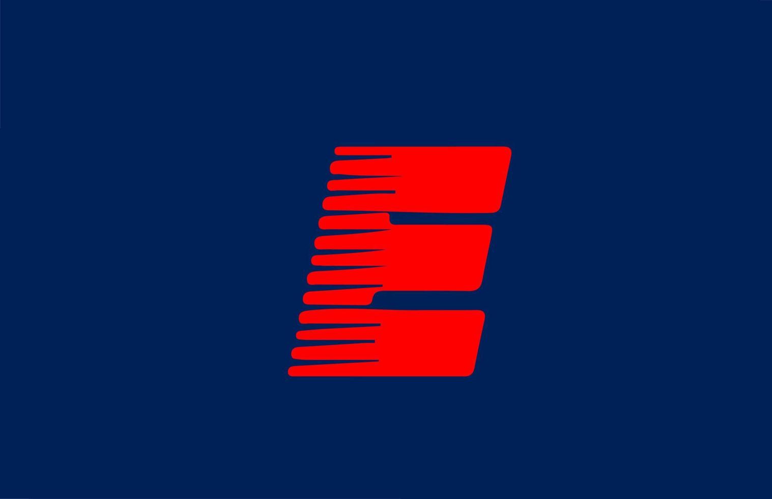 e blauw rood alfabet letterpictogram logo. lijnontwerp voor zaken en bedrijf vector