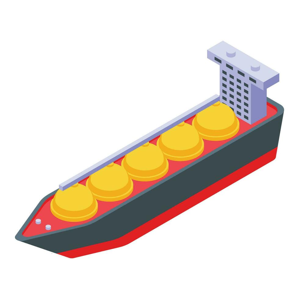 lading maritiem schip icoon isometrische vector. gas- vervoerder vector