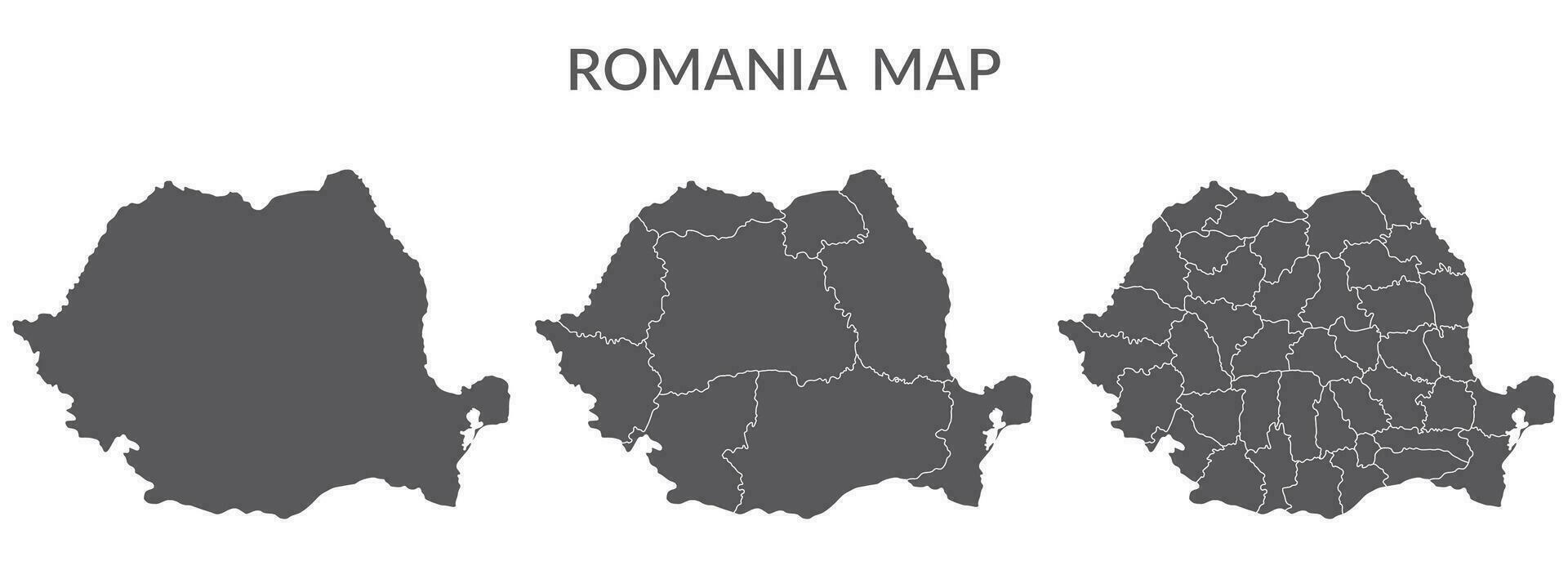 Roemenië kaart. kaart van Roemenië in reeks in grijs vector