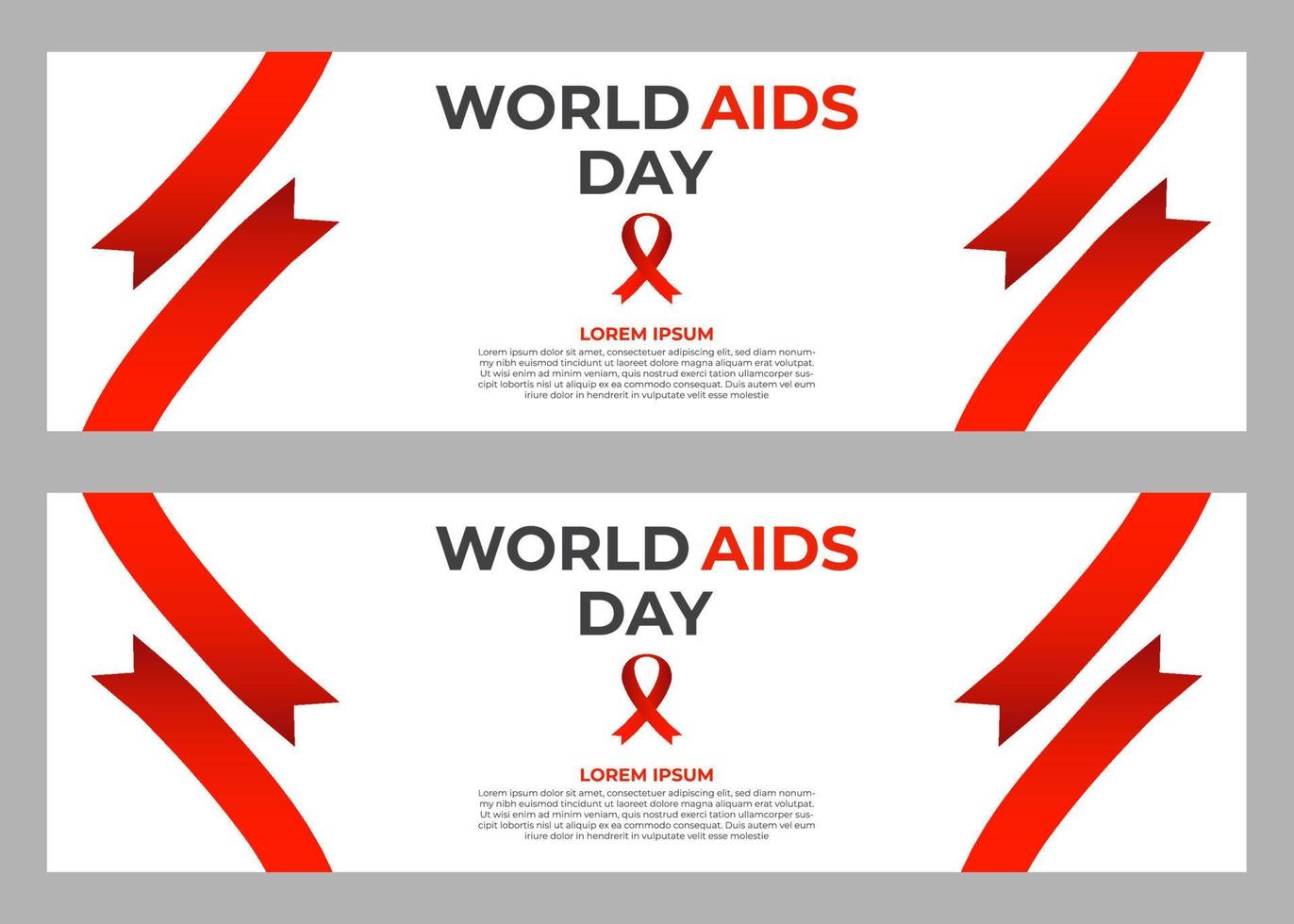 set van wereld aids dag banners sjabloon vector