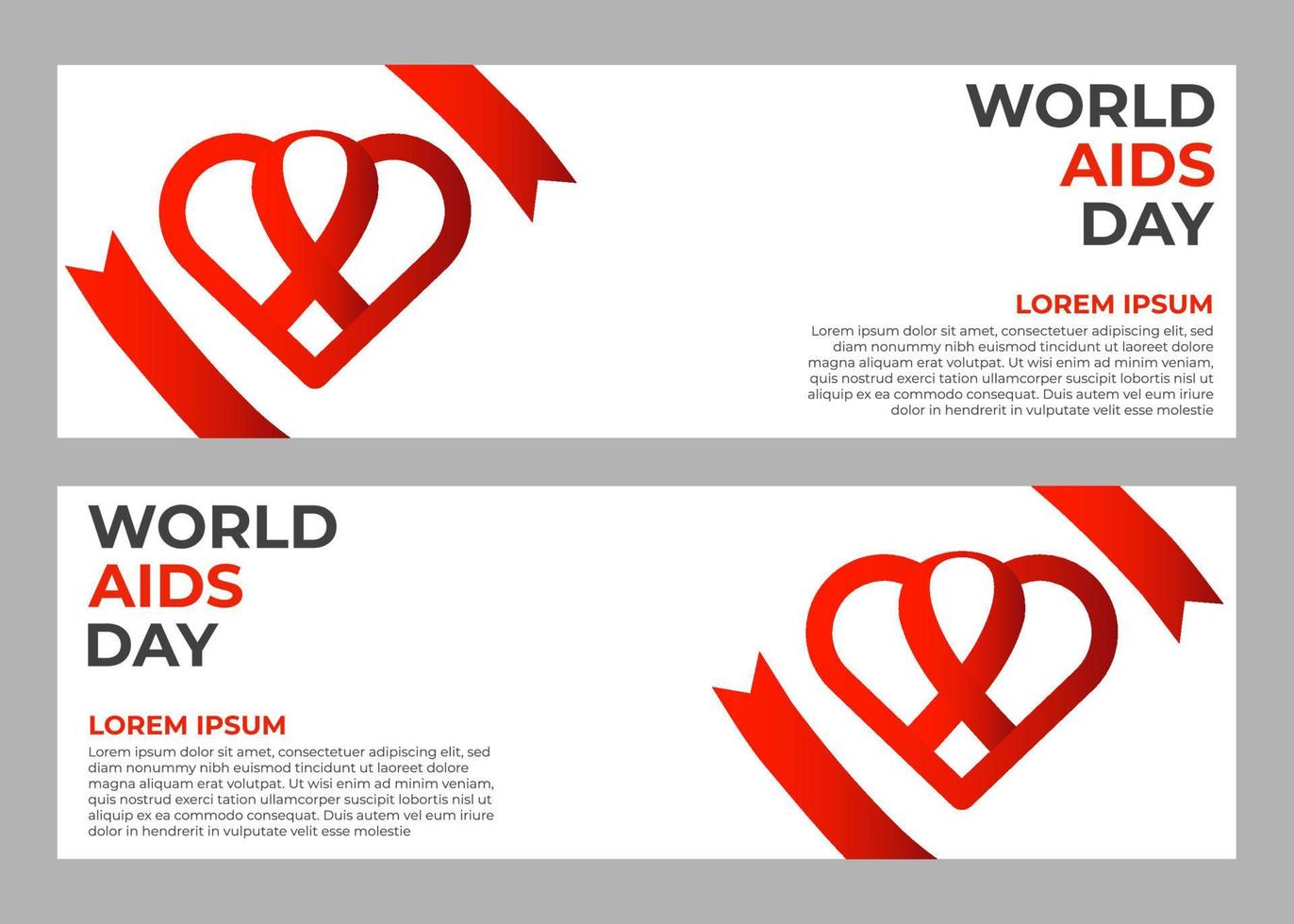 set van wereld aids dag banners sjabloon vector