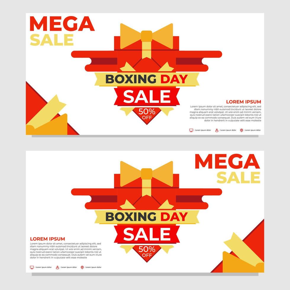 set van tweede kerstdag promotie verkoop bannersjabloon vector