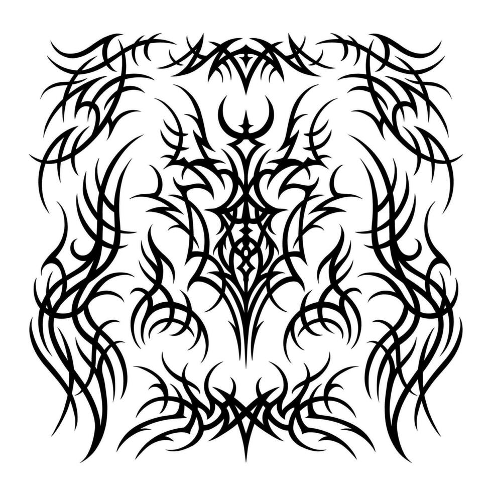 vector tribal tatoeëren grens element, abstract etnisch vormen in gotisch stijl. hand- getrokken modern elementen voor typografie, tatoeëren, poster, omslag. vector illustratie