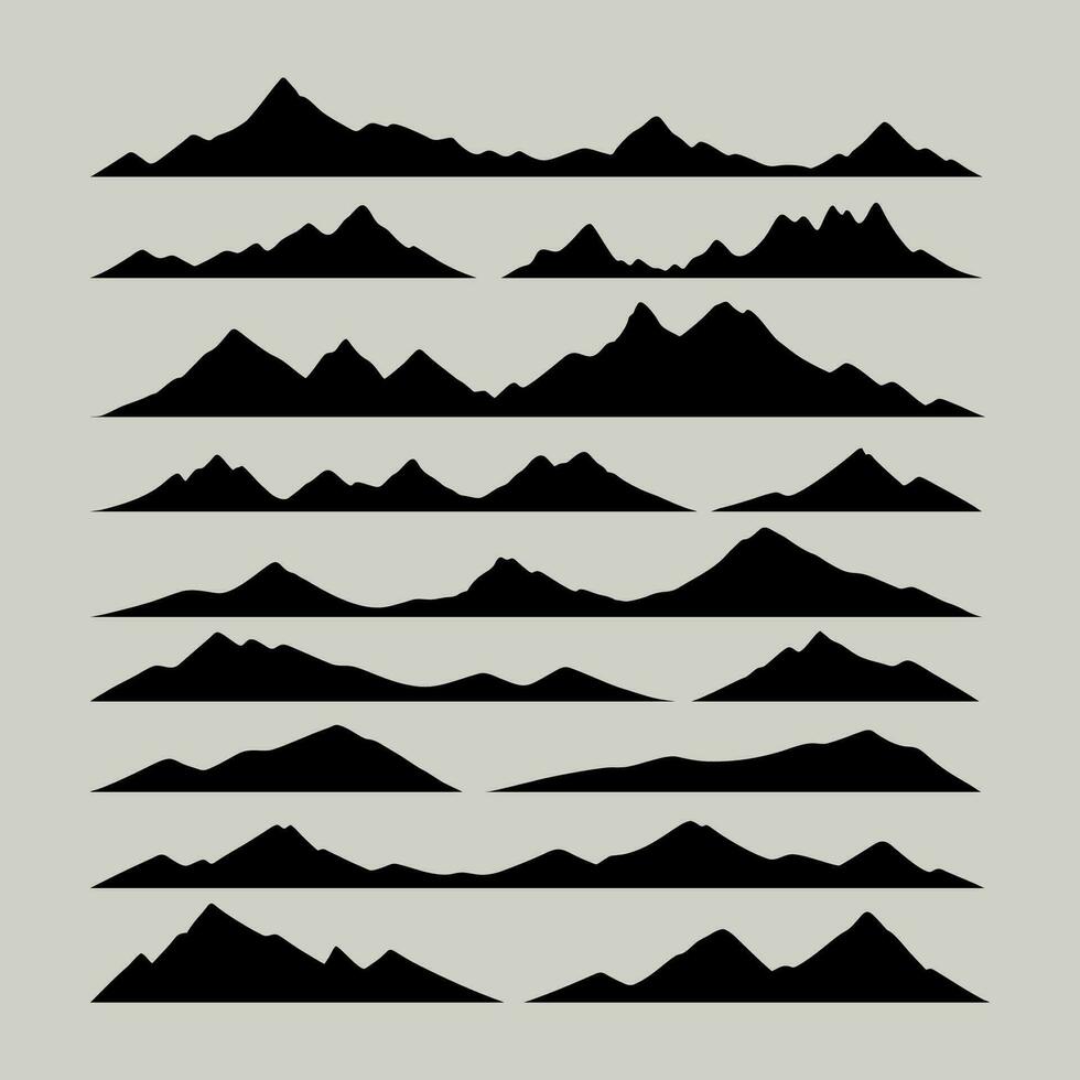 reeks van bergen met de silhouetten van bergen berg pictogrammen reeks vector