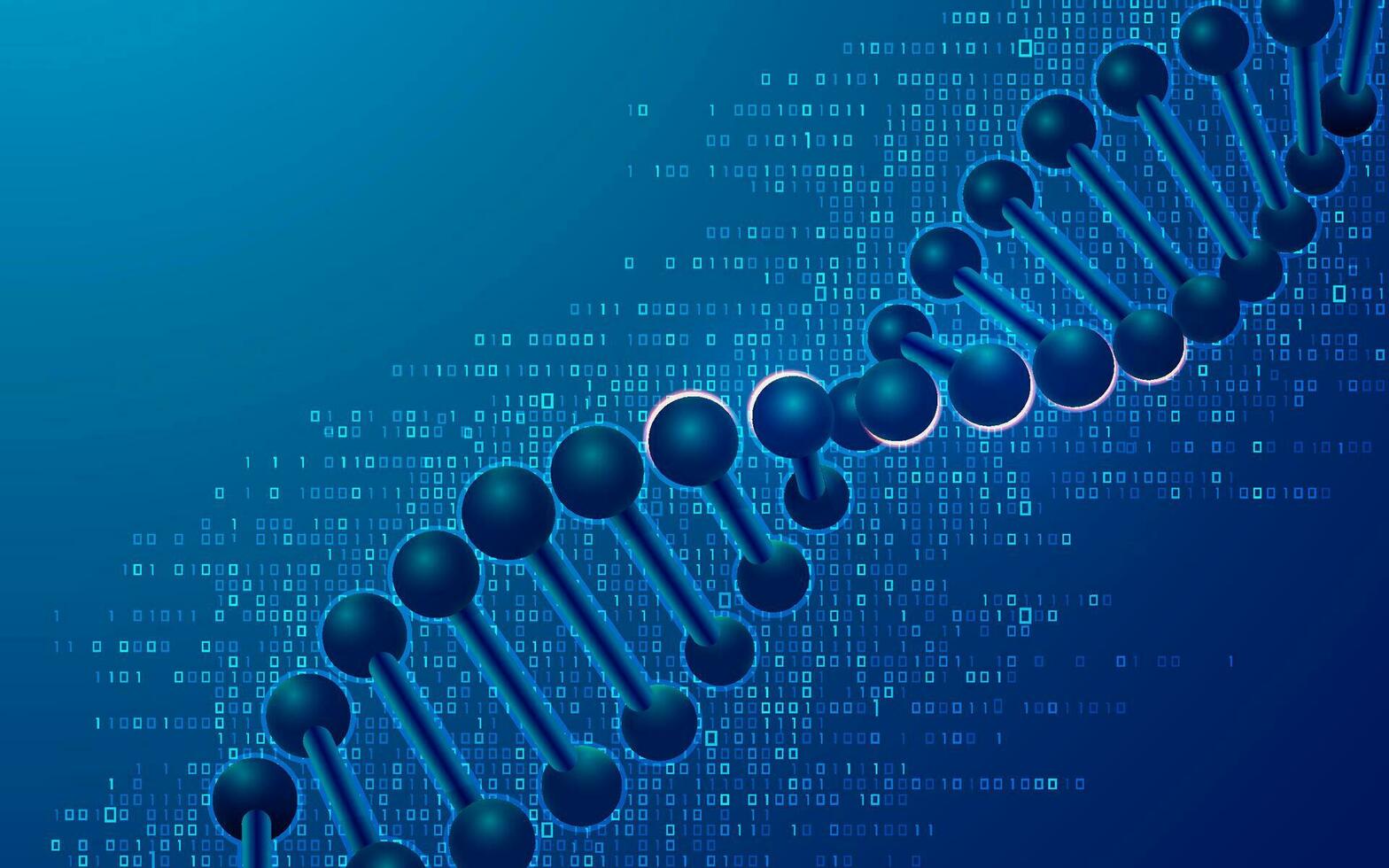 concept van dna gegevens opslagruimte of synthetisch biologie, grafisch van genetisch schroef gecombineerd met elektronisch patroon vector