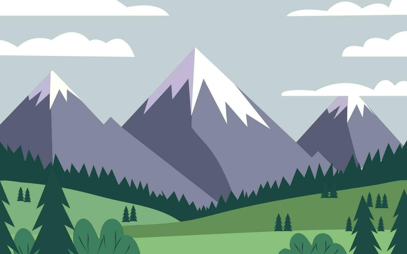 berg vlak clip art avontuur landschap natuurlijk vector illustratie achtergrond