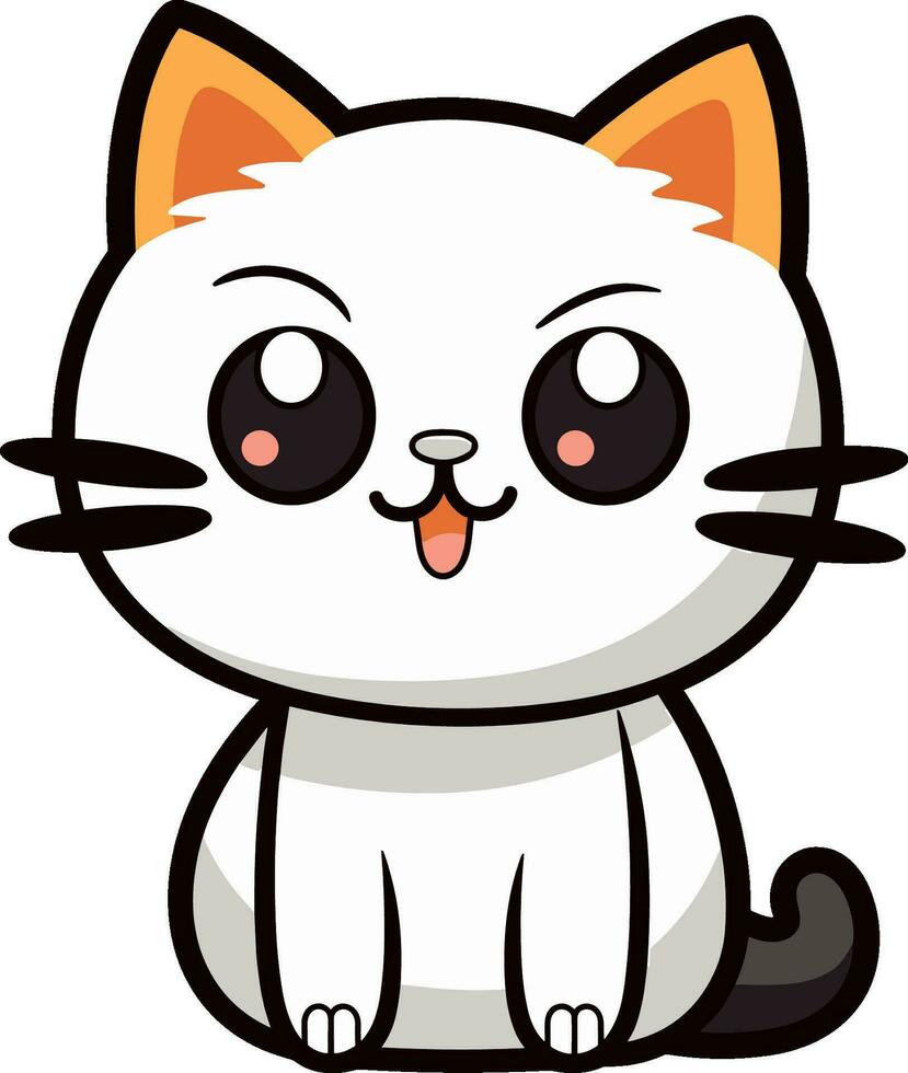 vector weinig schattig kat tekenfilm Aan wit achtergrond