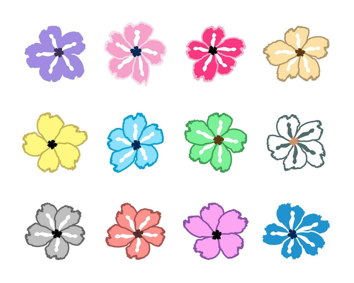 bloem set, verzameling. bloemen patroon achtergrond. bloemen boeket van borstel beroertes met borstel textuur. patroon voor baby, kinderen en kind vector