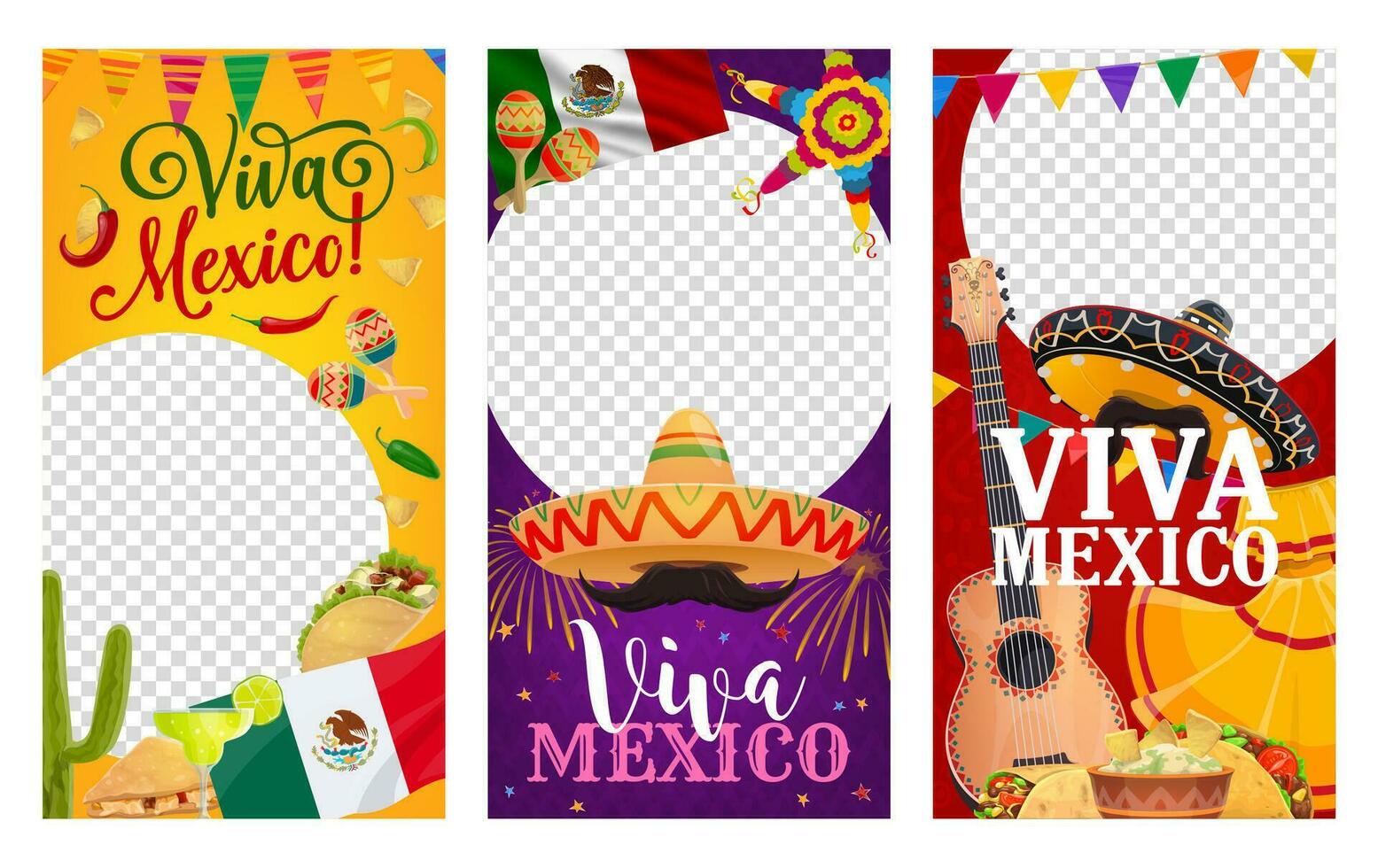 Mexicaans onafhankelijkheid dag, viva Mexico sociaal media vector