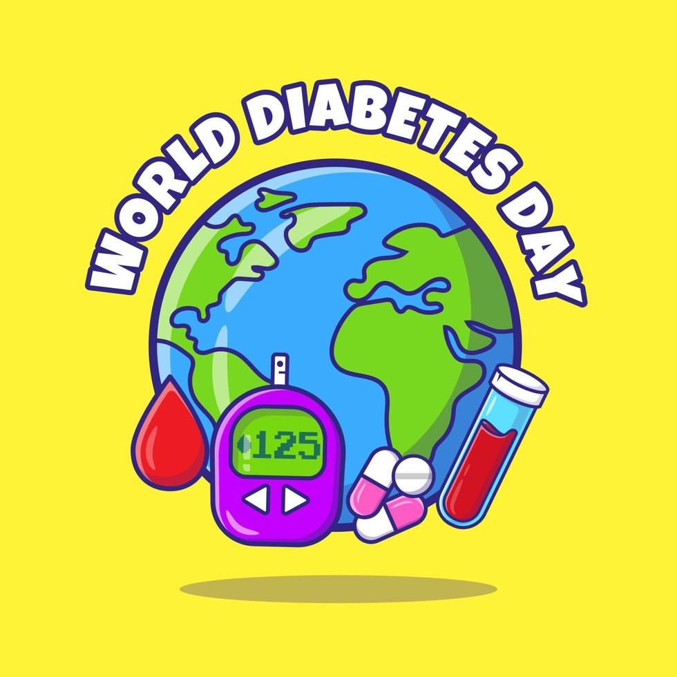 plat ontwerp van wereld diabetes dag pro vector. vector