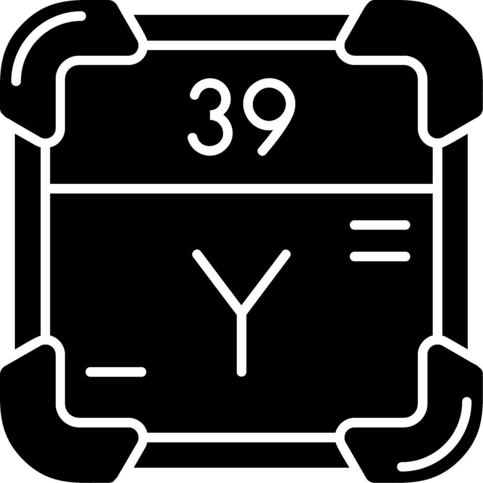 yttrium glyph icoon vector