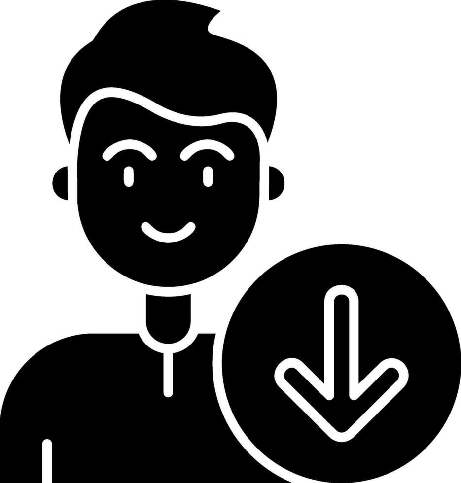 omlaag glyph-pictogram vector