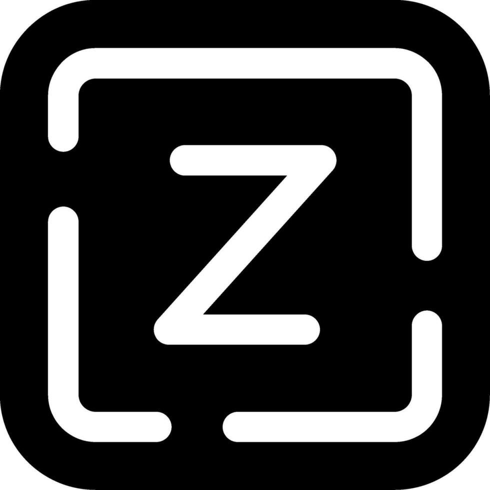 brief z glyph icoon vector