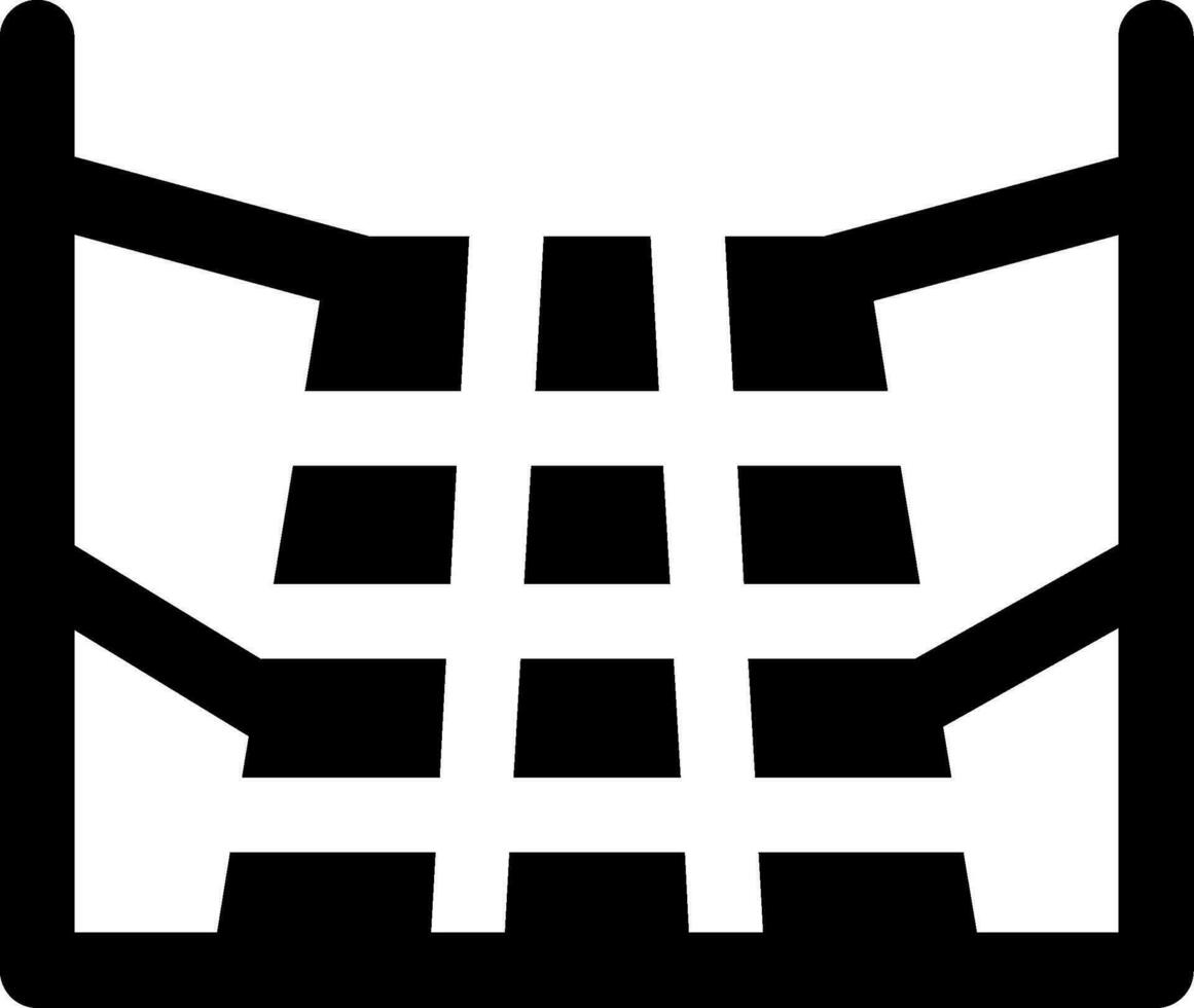 3d perspectief rooster glyph icoon vector