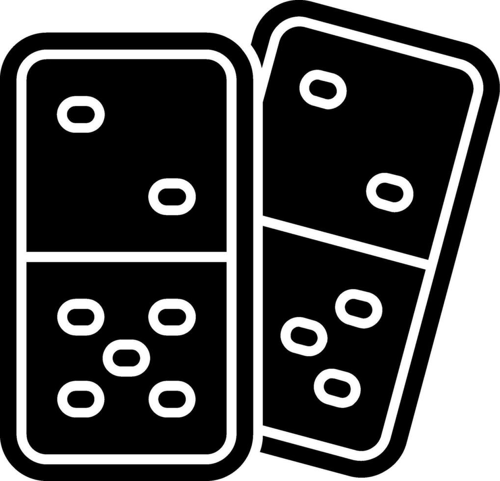 domino glyph icoon vector