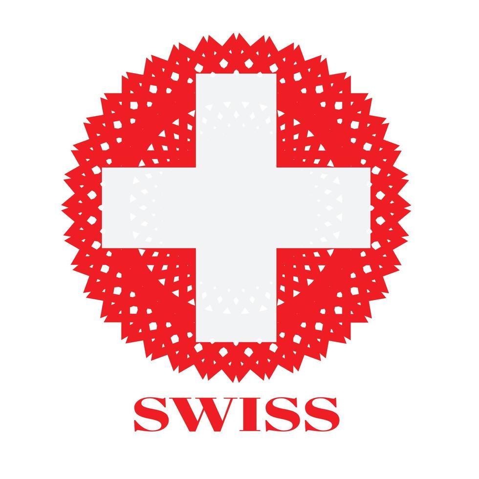 Zwitserse vlag met elegant medailleornamentconcept vector