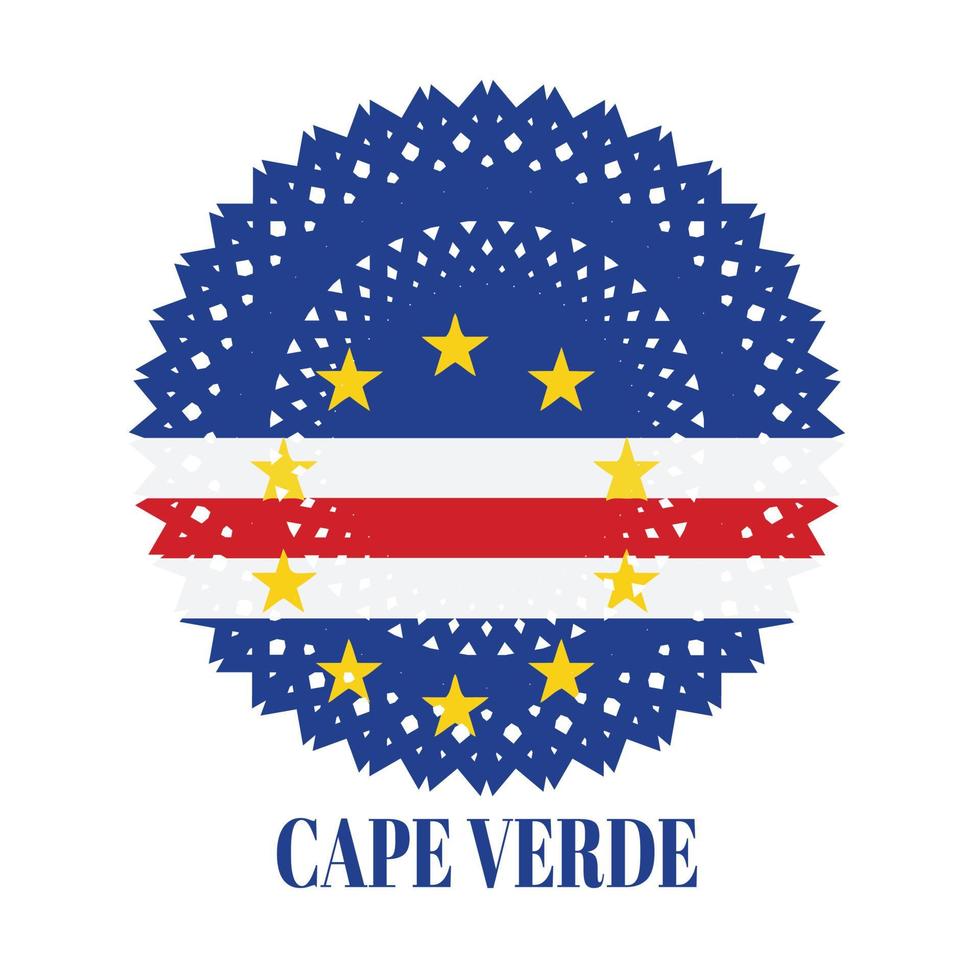 vlag van kaapverdië met elegant medailleornamentconcept vector