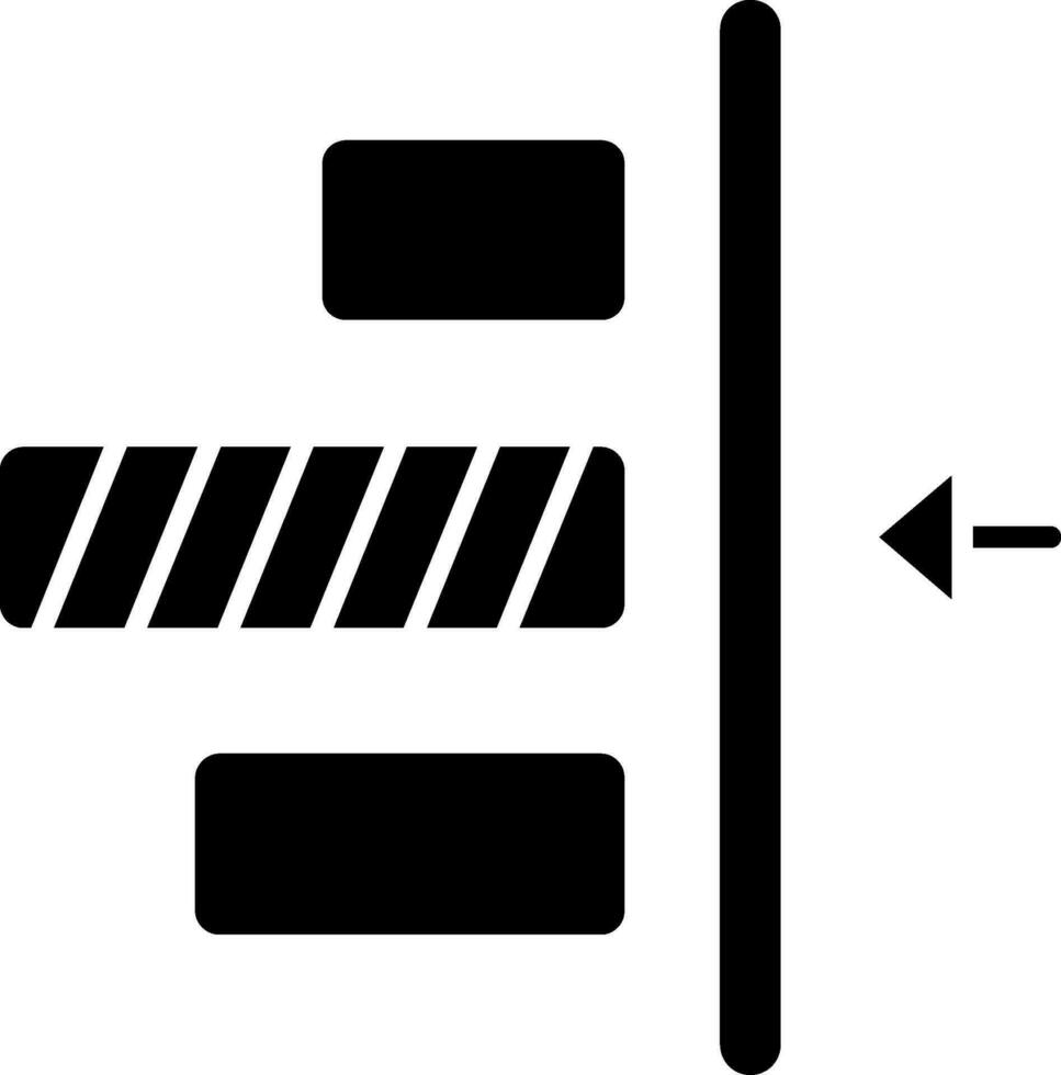 Rechtsaf uitlijning glyph icoon vector