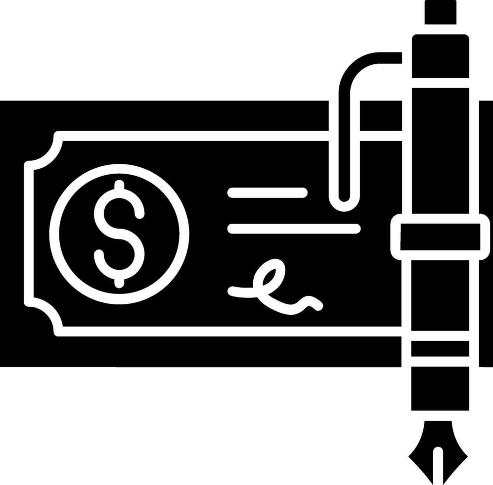glyph-pictogram bankcheque vector