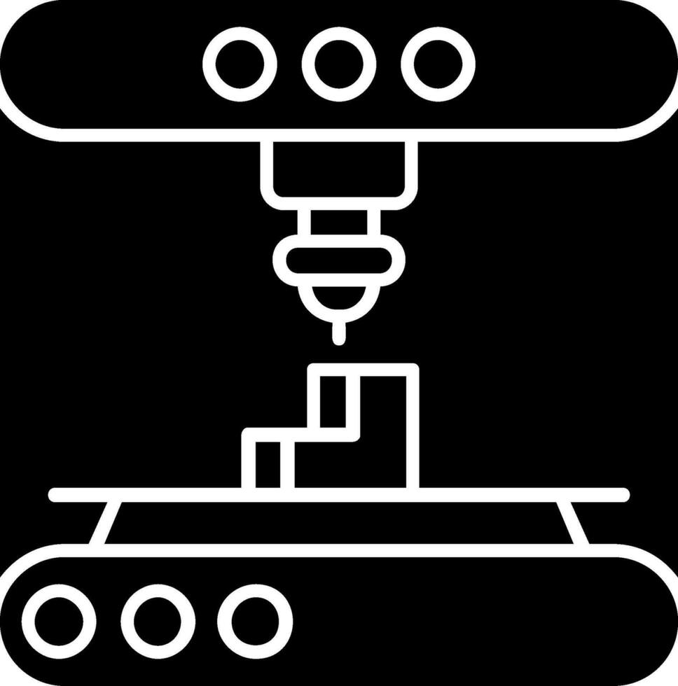 3D-modellering glyph-pictogram vector