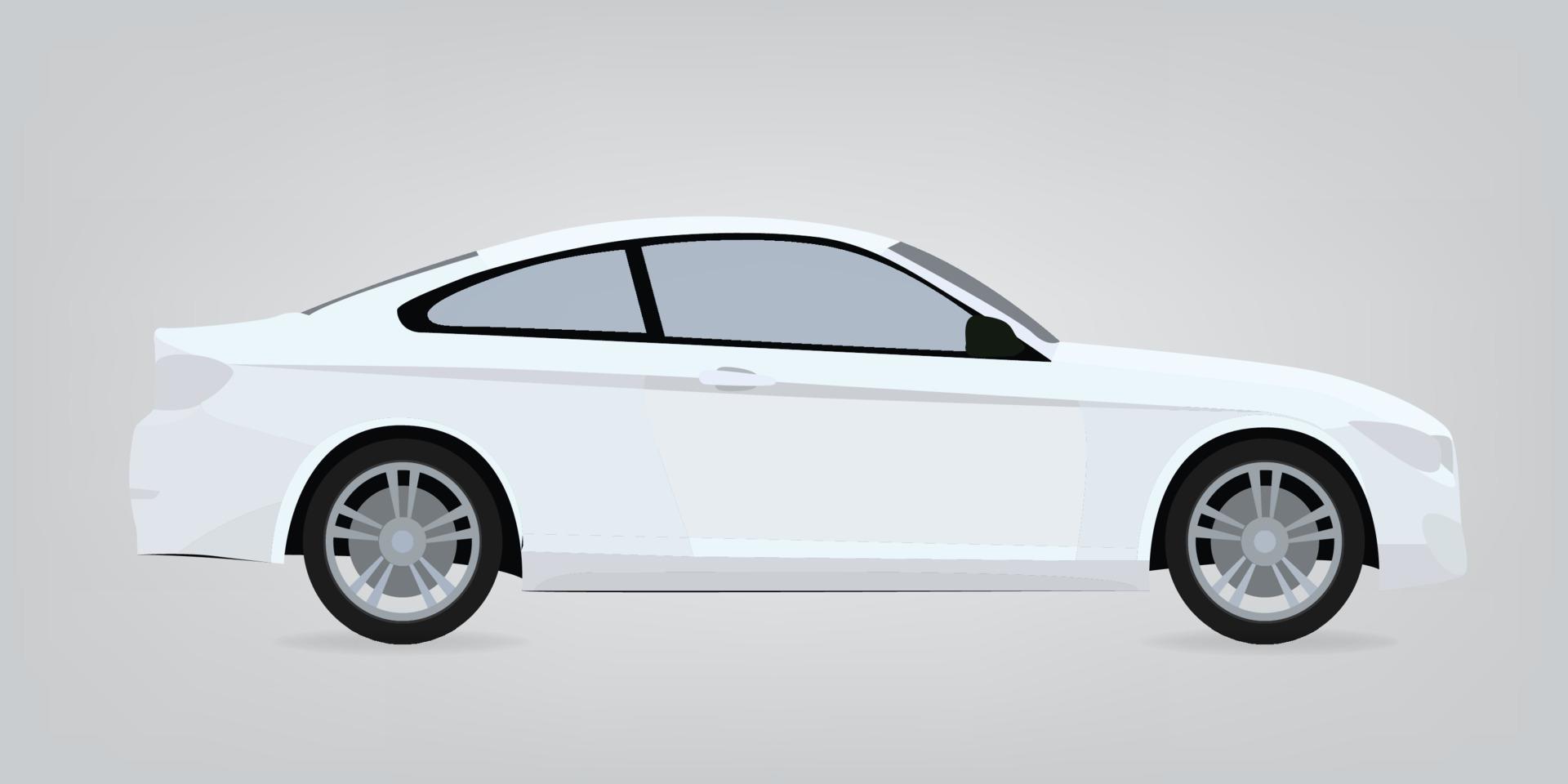 witte auto geïsoleerd op een witte achtergrond. vector. vector
