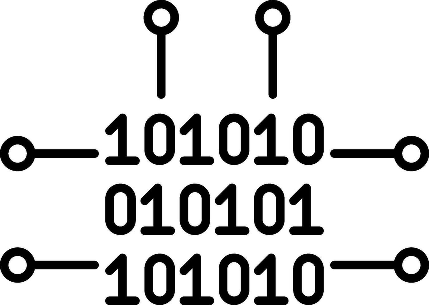 binaire code lijn icoon vector