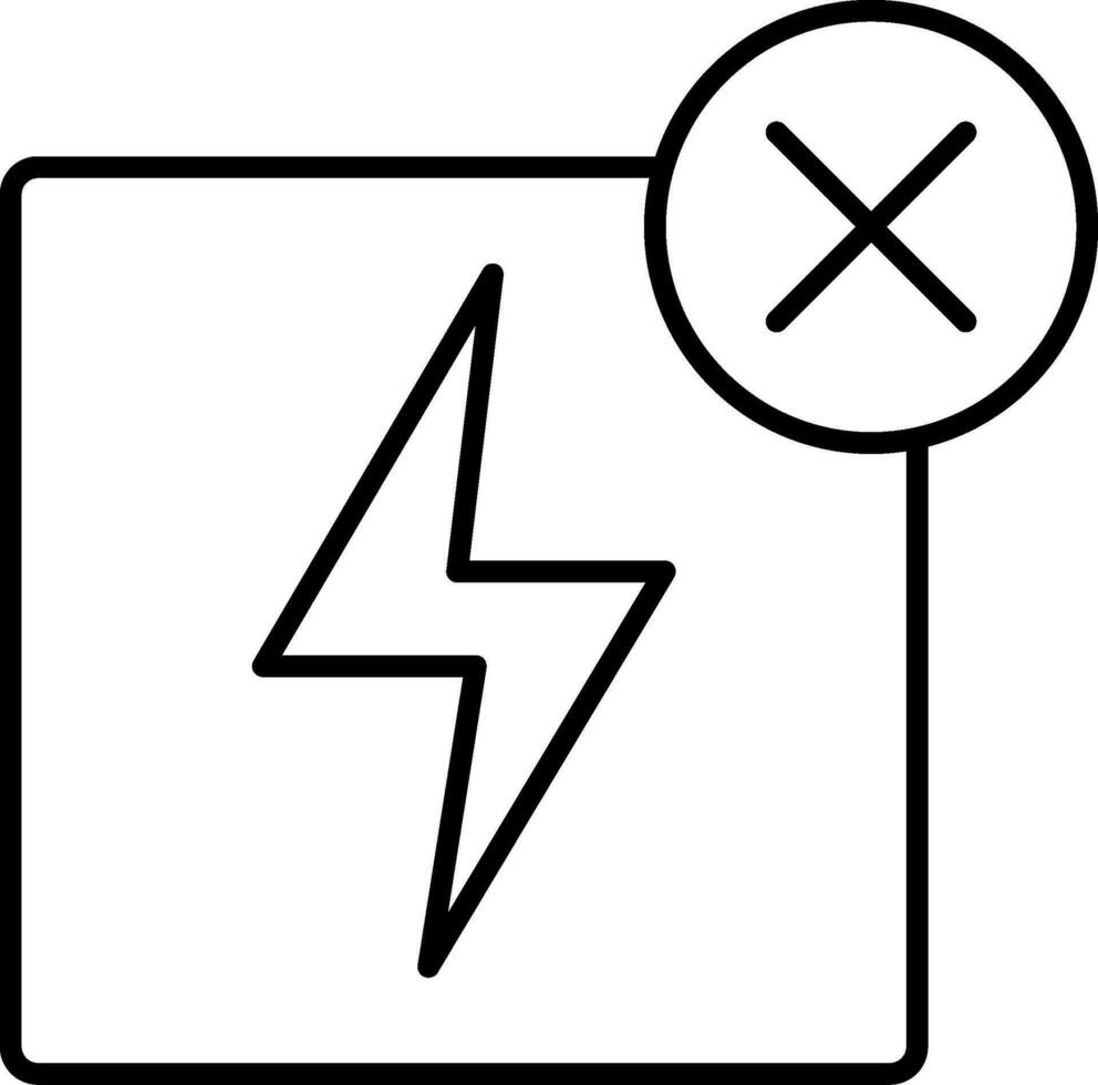 Nee elektriciteit lijn icoon vector