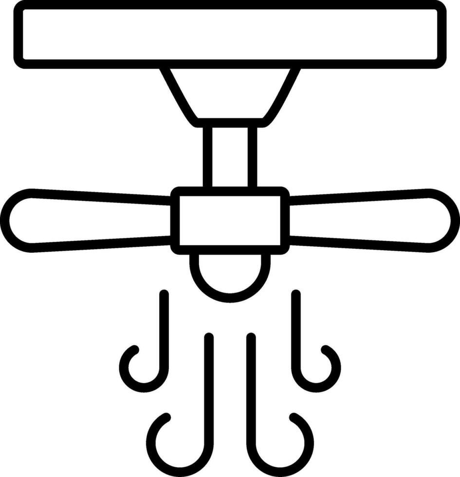 plafond ventilator lijn icoon vector