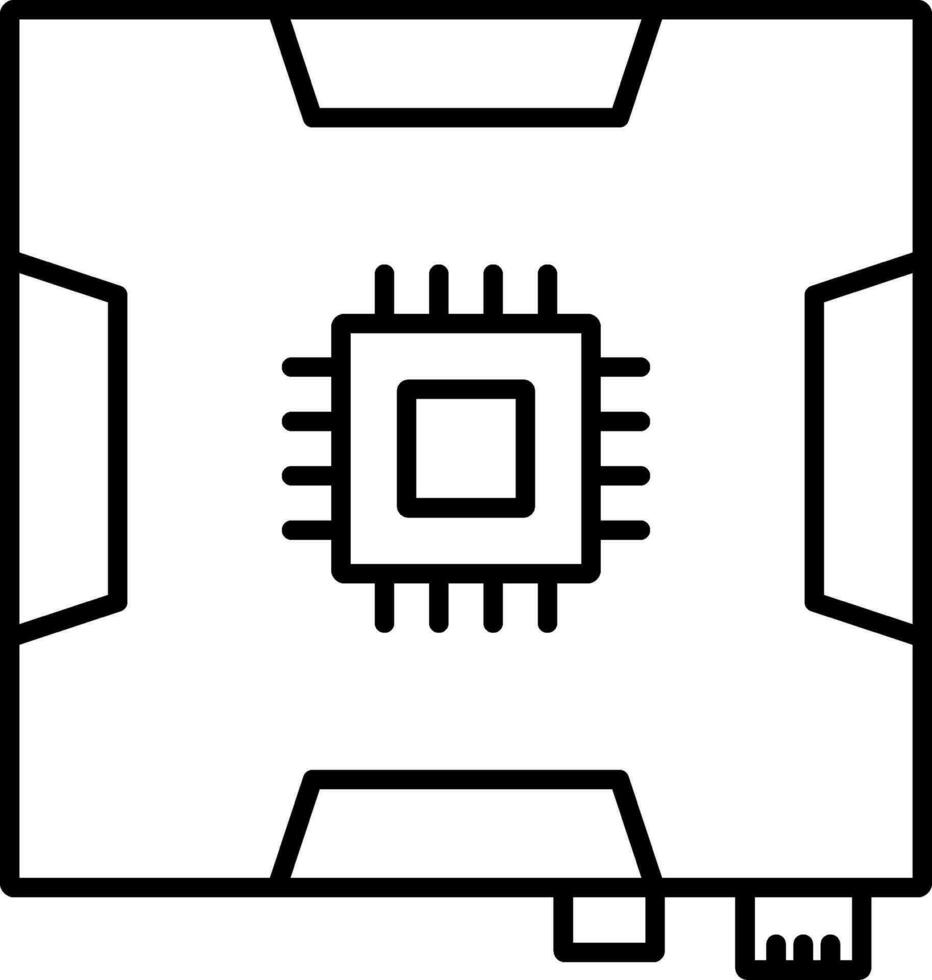 moederbord lijn icoon vector