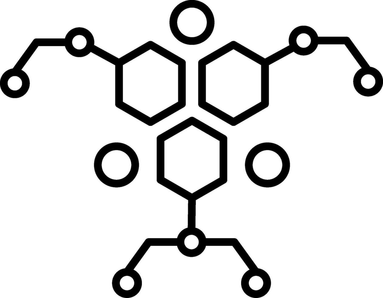 molecuul lijn icoon vector