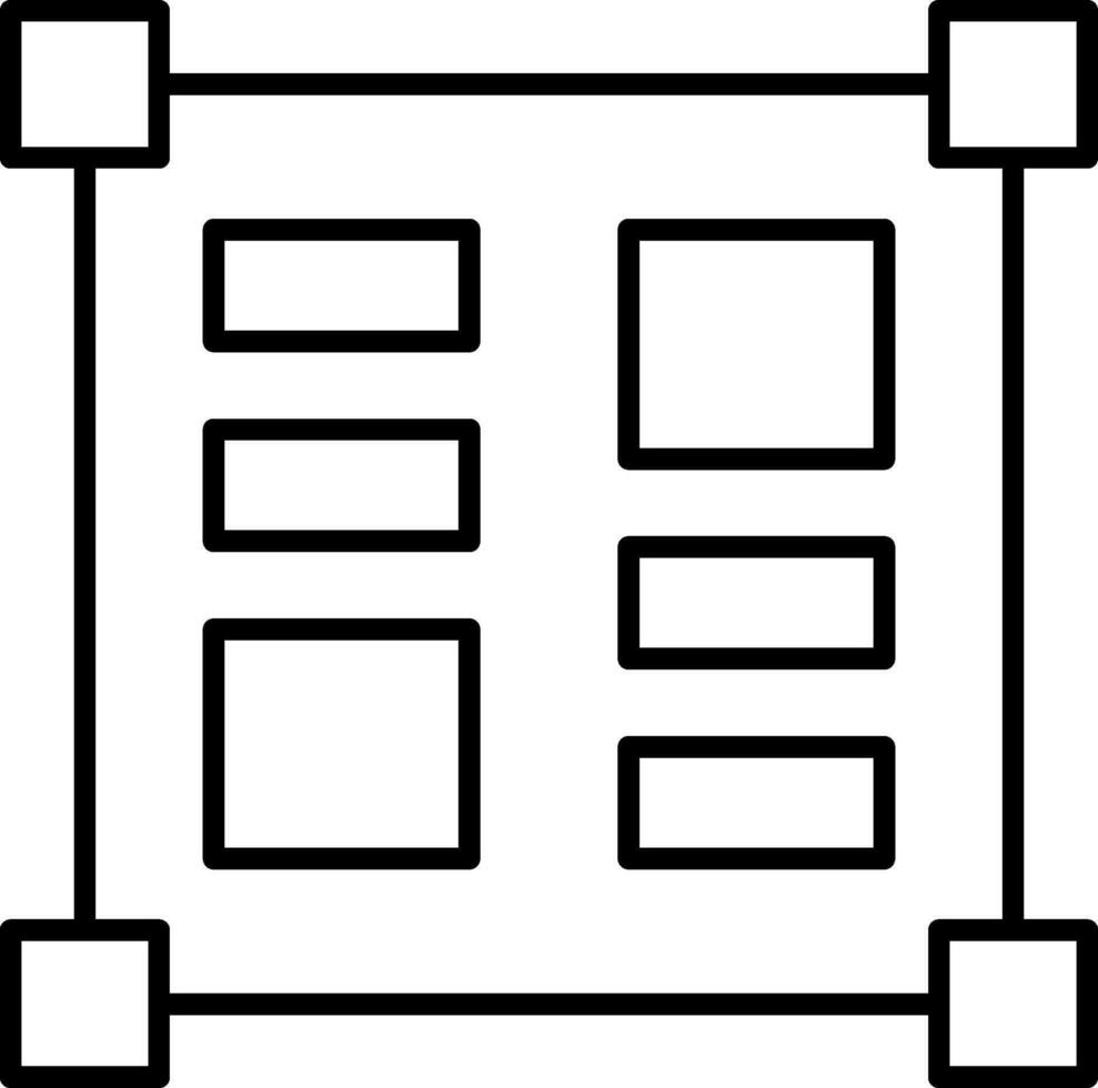 lay-out gereedschap lijn icoon vector