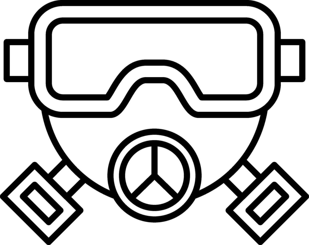 gasmasker lijn icoon vector