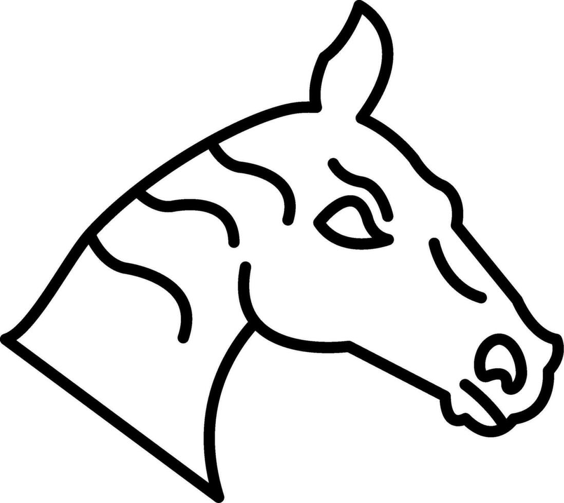 paard lijn icoon vector