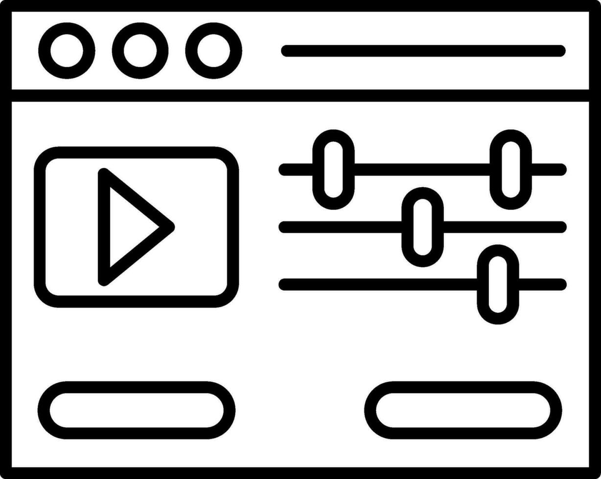 lijnpictogram video-editor vector