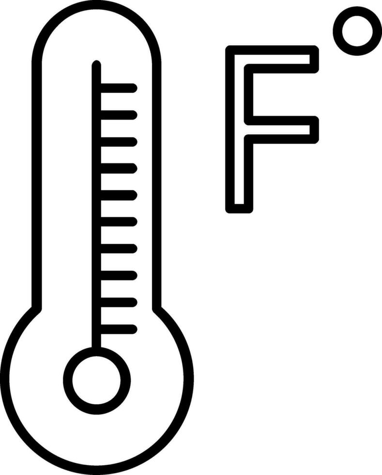 Fahrenheit graden lijn icoon vector