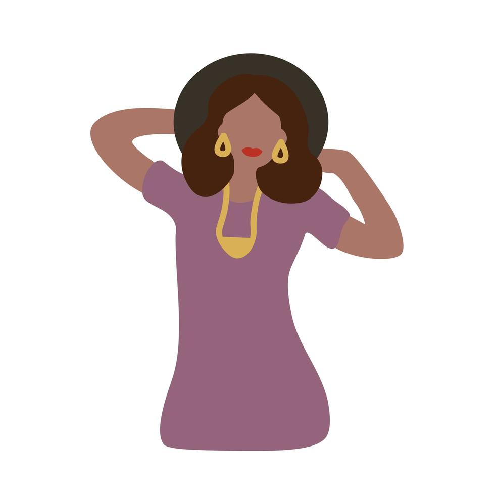 afro vrouw staand vector