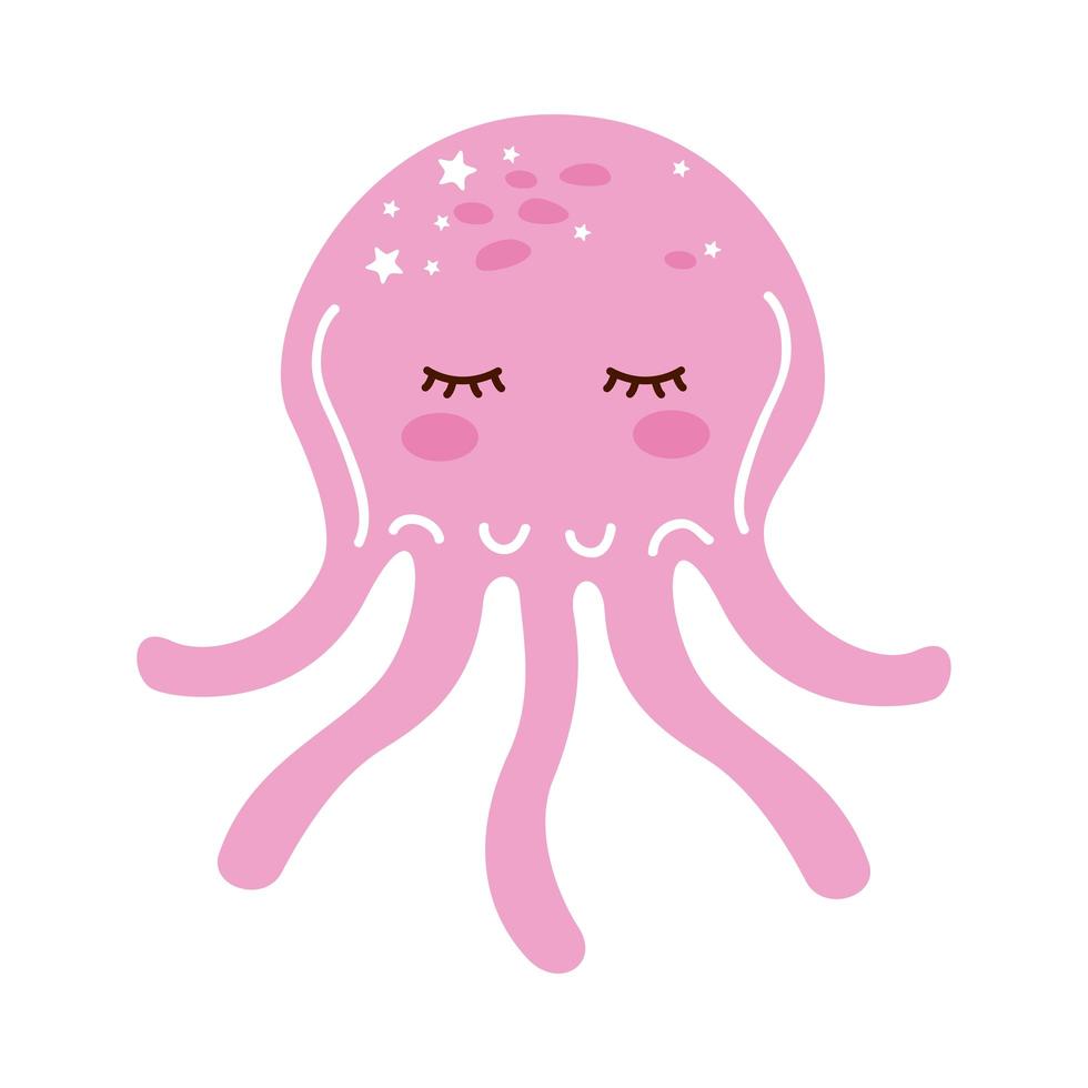 schattige roze octopus vector