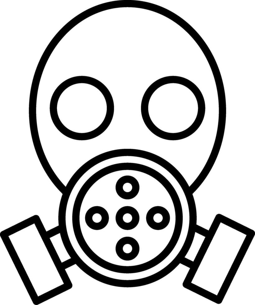 gasmasker lijn icoon vector