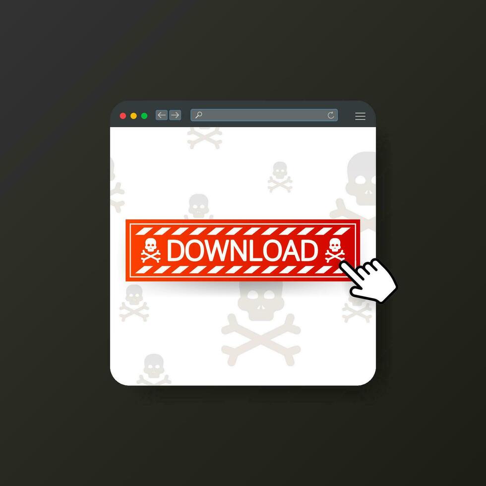 sjabloon voor verslag doen van ontwerp. vlak icoon met rood downloaden virus vector